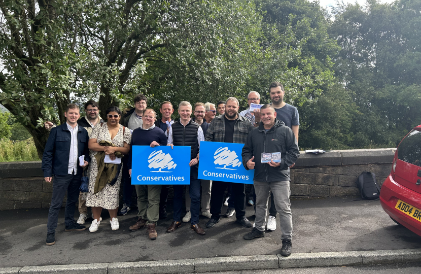 Sam and team campaigning in Burnley