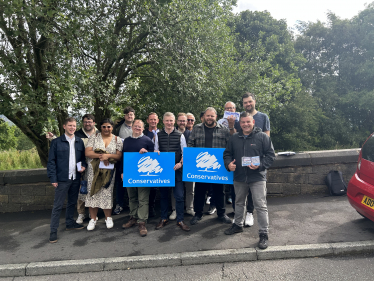 Sam and the team campaigning in Burnley